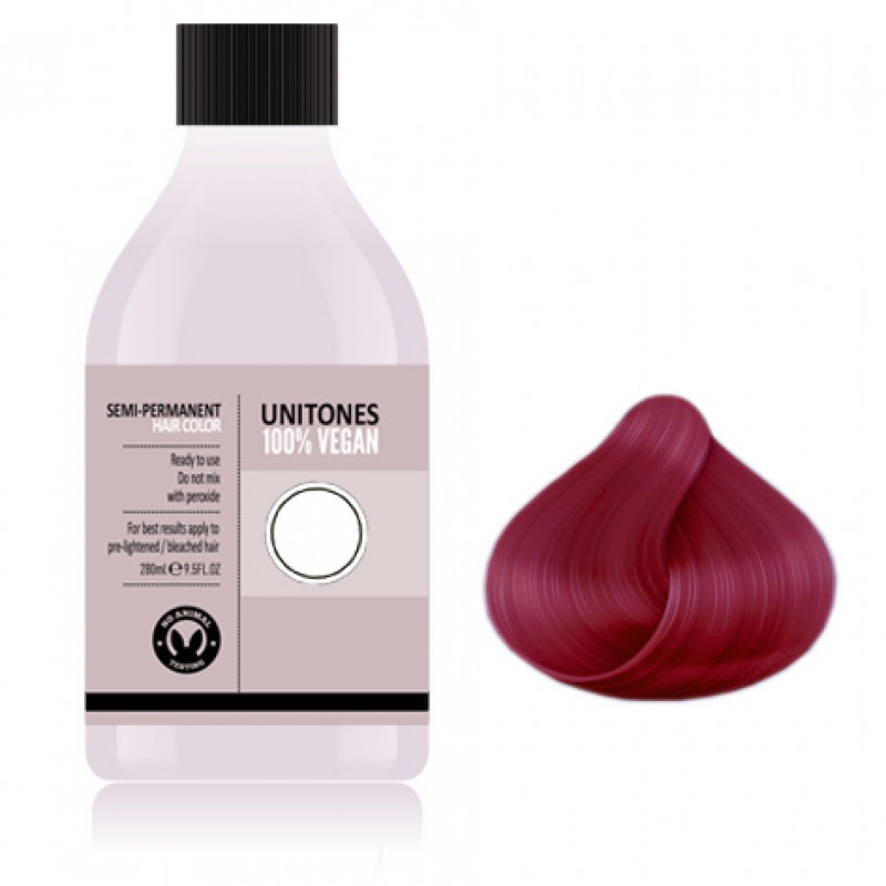 Краска для волос ярко гранатового цвета Unitones 280ml - Magnetic Red - Большая туба